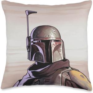 imageStar Wars The Mandalorian Bounty Hunter Boba Fett Portrait Throw Pillow16x16