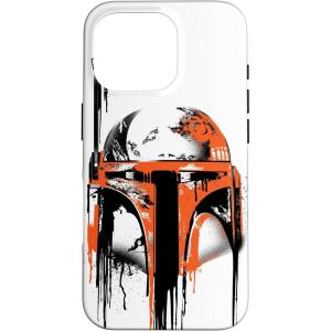 imageiPhone 16 Star Wars Boba Fett Helmet Paint Drip White CaseiPhone 16 Pro