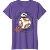 imageStar Wars BB8 Rollin Into My 40th Birthday TShirtPurple Heather