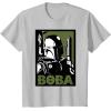 imageStar Wars Boba Fett Poster TShirt TShirtSilver Grey