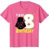 imageStar Wars Darth Vader 8th Birthday TShirt TShirtPink Heather