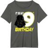 imageStar Wars Darth Vader 9th Birthday TShirt TShirtAsphalt Grey