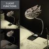 imageStar Wars Millennium Falcon Clip On Book Light  Officially Licensed Disney Reading Light Clip Lamp Design with Flexible Cable Featuring Iconic Han Solo Spaceship 3 Light Modes Battery Powered  P