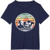 imageStar Wars Skeleton Crew Vintage Sunset Profiles TShirtNavy Blue