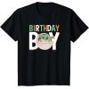 imageStar Wars The Mandalorian Grogu Birthday Orange ampamp Green V1 TShirtBlack