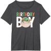 imageStar Wars The Mandalorian Grogu Birthday Orange ampamp Green V1 TShirtDark Heather Grey