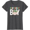imageStar Wars The Mandalorian Grogu Birthday Orange ampamp Green V1 TShirtDark Heather Grey