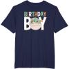imageStar Wars The Mandalorian Grogu Birthday Orange ampamp Green V1 TShirtNavy Blue