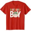 imageStar Wars The Mandalorian Grogu Birthday Orange ampamp Green V1 TShirtRed