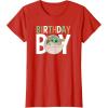 imageStar Wars The Mandalorian Grogu Birthday Orange ampamp Green V1 TShirtRed