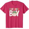 imageStar Wars The Mandalorian Grogu Birthday Orange ampamp Green V1 TShirtRed Heather