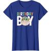 imageStar Wars The Mandalorian Grogu Birthday Orange ampamp Green V1 TShirtRoyal Blue