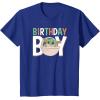 imageStar Wars The Mandalorian Grogu Birthday Orange ampamp Green V1 TShirtRoyal Blue