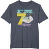 imageStar Wars The Mandalorian The Child Kids 7th Birthday TShirtHeather Blue