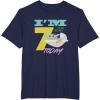 imageStar Wars The Mandalorian The Child Kids 7th Birthday TShirtNavy Blue