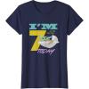 imageStar Wars The Mandalorian The Child Kids 7th Birthday TShirtNavy Blue