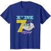 imageStar Wars The Mandalorian The Child Kids 7th Birthday TShirtRoyal Blue