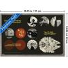 imageTrends International Star Wars Moving At Lightspeed  Millennium Falcon Wall Poster 34L x 224W Premium Unframed VersionBarnwood Framed Version