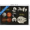 imageTrends International Star Wars Moving At Lightspeed  Millennium Falcon Wall Poster 34L x 224W Premium Unframed VersionBlack Framed Version