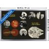 imageTrends International Star Wars Moving At Lightspeed  Millennium Falcon Wall Poster 34L x 224W Premium Unframed VersionSilver Framed Version