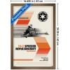 imageTrends International Star Wars Moving At Lightspeed  Speeder Bike Wall Poster 34L x 224W Premium Unframed VersionBronze Framed Version