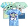 imageSTAR WARS Grogu Boys 3 Pack TShirts for Infant Toddler and Big KidsTie Dye Multi Color