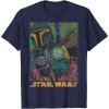 imageStar Wars Boba Fett Vintage Comic Book TShirtNavy Blue