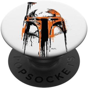 imageStar Wars Boba Fett Helmet Paint Drip PopSockets MagSafe PopGrip for iPhoneStandard