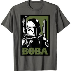 imageStar Wars Boba Fett Poster TShirt TShirtAsphalt Grey