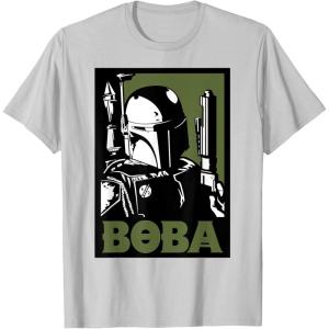 imageStar Wars Boba Fett Poster TShirt TShirtSilver Grey