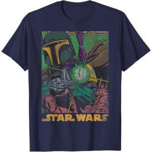 imageStar Wars Boba Fett Vintage Comic Book TShirtNavy Blue