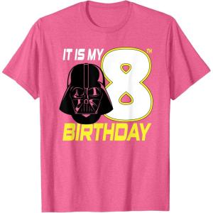 imageStar Wars Darth Vader 8th Birthday TShirt TShirtPink Heather