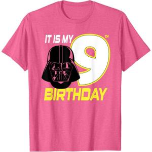 imageStar Wars Darth Vader 9th Birthday TShirt TShirtPink Heather