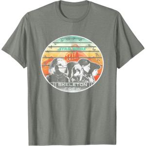 imageStar Wars Skeleton Crew Vintage Sunset Profiles TShirtOlive Heather