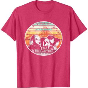 imageStar Wars Skeleton Crew Vintage Sunset Profiles TShirtRed Heather