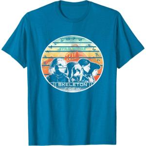 imageStar Wars Skeleton Crew Vintage Sunset Profiles TShirtSapphire Blue
