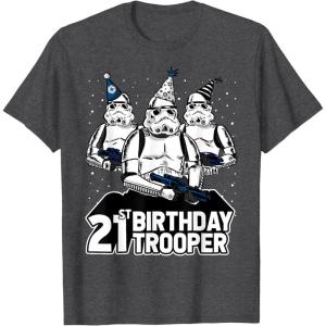 imageStar Wars Stormtrooper Party Hats Trio 21st Birthday Trooper TShirtDark Heather Grey