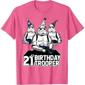 imageStar Wars Stormtrooper Party Hats Trio 21st Birthday Trooper TShirtPink Heather