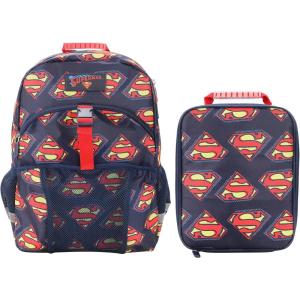 imageStar Wars The Dark Side 2Piece 16quot Premium Backpack ampamp Lunch Kit Set For School And TravelSuperman Logo Aop Navy