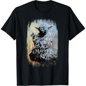 imageStar Wars Yoda My Birthday It Is But Age Matters Not TShirtBlack