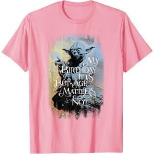 imageStar Wars Yoda My Birthday It Is But Age Matters Not TShirtPink