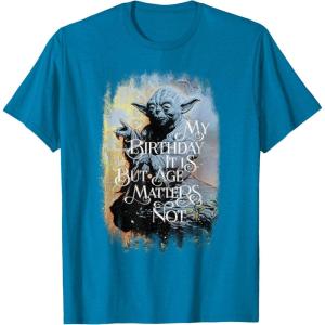 imageStar Wars Yoda My Birthday It Is But Age Matters Not TShirtSapphire Blue