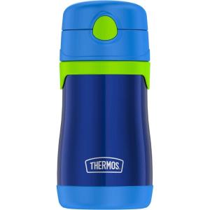 imageTHERMOS Vacuum Insulated Stainless Steel 10oz Straw Bottle THE MANDALORIANNavy with Lime