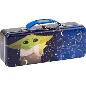 imageThe Tin Box Company Baby Yoda Grogu Box with Handle Clasp ampamp Hinge Locking with Clasp Pencil Box Star Wars and MandalorianGrogu  Baby Yoda