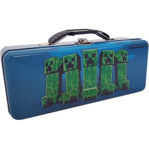 imageThe Tin Box Company Baby Yoda Grogu Box with Handle Clasp ampamp Hinge Locking with Clasp Pencil Box Star Wars and MandalorianMinecraft