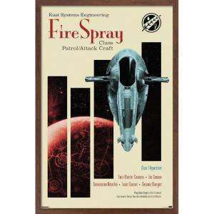 imageTrends International Star Wars Moving At Lightspeed  Firespray Wall Poster 34L x 224W Premium Unframed VersionMahogany Framed Version