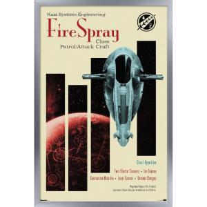 imageTrends International Star Wars Moving At Lightspeed  Firespray Wall Poster 34L x 224W Premium Unframed VersionSilver Framed Version