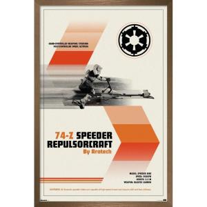 imageTrends International Star Wars Moving At Lightspeed  Speeder Bike Wall Poster 34L x 224W Premium Unframed VersionBronze Framed Version