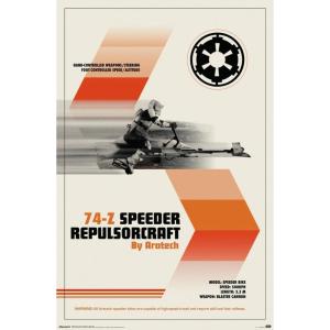 imageTrends International Star Wars Moving At Lightspeed  Speeder Bike Wall Poster 34L x 224W Premium Unframed VersionPremium Unframed Version
