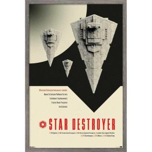 imageTrends International Star Wars Moving At Lightspeed  Star Destroyer Wall Poster 34L x 224W Premium Unframed VersionBarnwood Framed Version